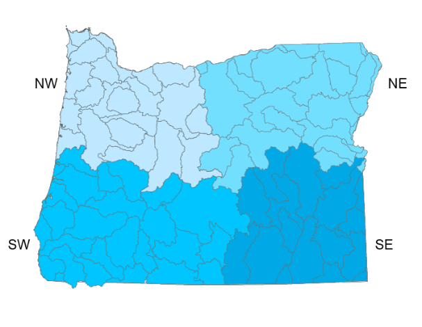 Oregon Quadrant Map