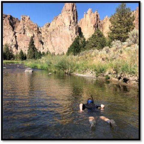 Peggy Kavanagh Snorkeling The Crooked River at Smith Rock